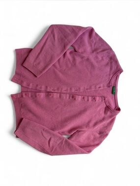 Benetton Pink Wool Knit Crewneck Sweater